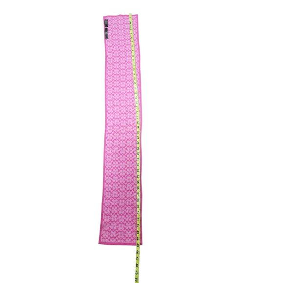 Coach 100% Merino Wool Signature Logo Scarf Pink Fuchsia Soft Knit Winter Wrap - Picture 6 of 7